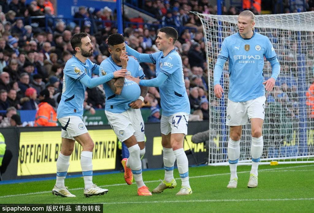 英超-哈兰德破门萨维尼奥传射 曼城2-0客胜莱斯特城
