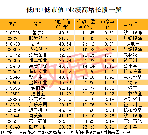 稀缺,“小而美”股票出炉,低市值+低PE+高增长,18股上榜