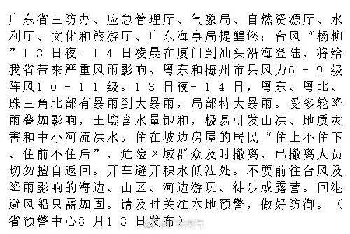 预警升级!刚刚,台风“杨柳”已登陆,广东防风应急响应提升至Ⅱ级